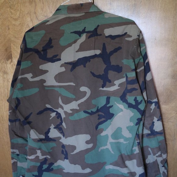 Men's Military Issue Woodland Camouflage Pattern Combat Coat Size Large/Regular - Picture 10 of 16